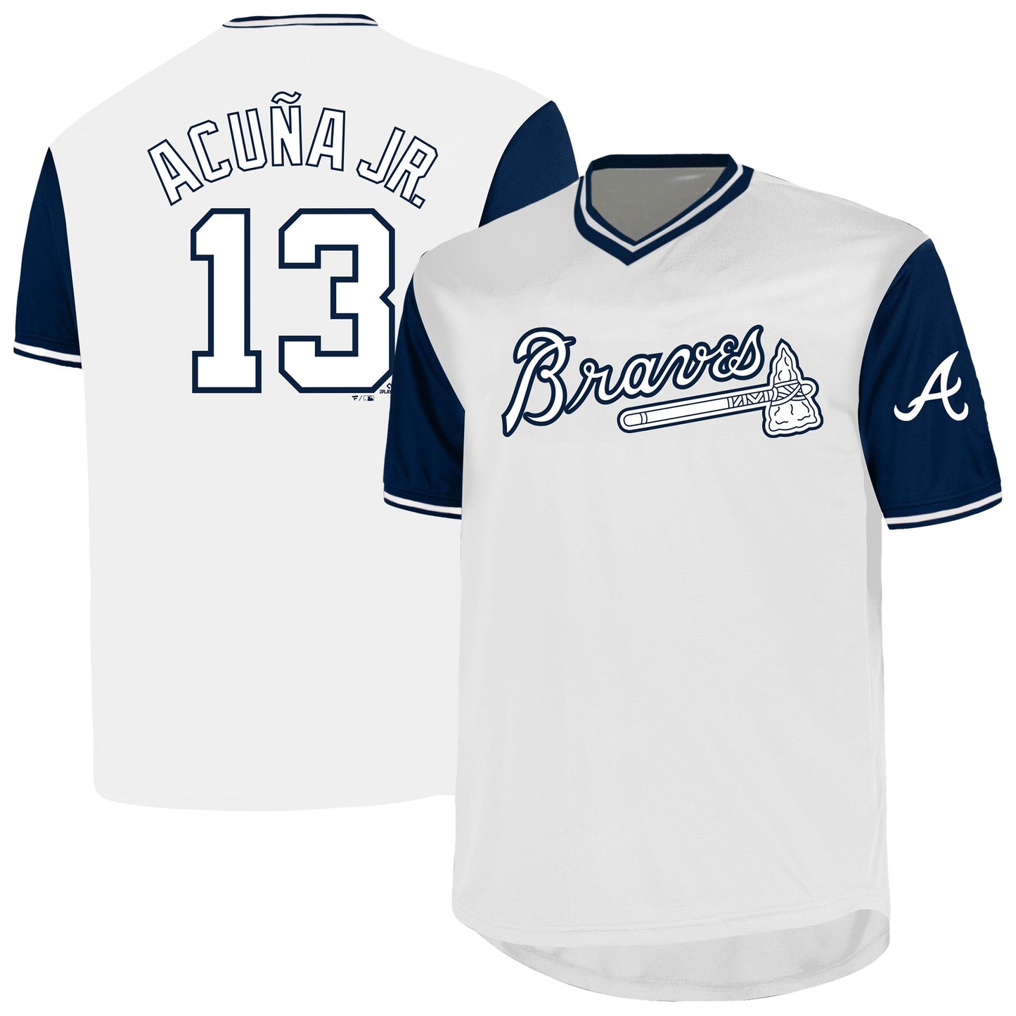 Ronald Acuña Jr. Atlanta Braves Profile Big &amp;amp; Tall Name &amp;amp; Number Jersey - White