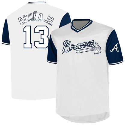 Ronald Acuña Jr. Atlanta Braves Profile Big &amp;amp; Tall Name &amp;amp; Number Jersey - White