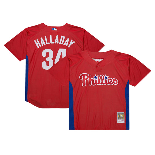 Roy Halladay Philadelphia Phillies Mitchell &amp;amp; Ness Authentic Batting Practice Jersey - Red