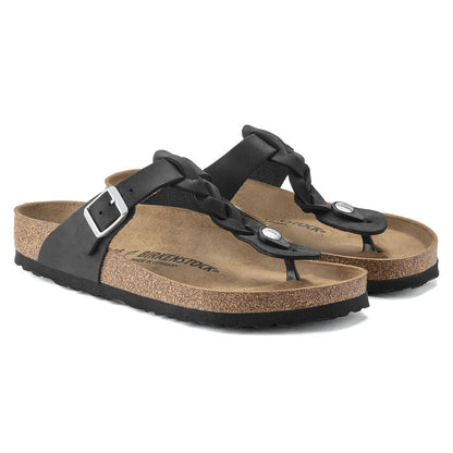 1021349 Gizeh Braided Oiled Leather Black
