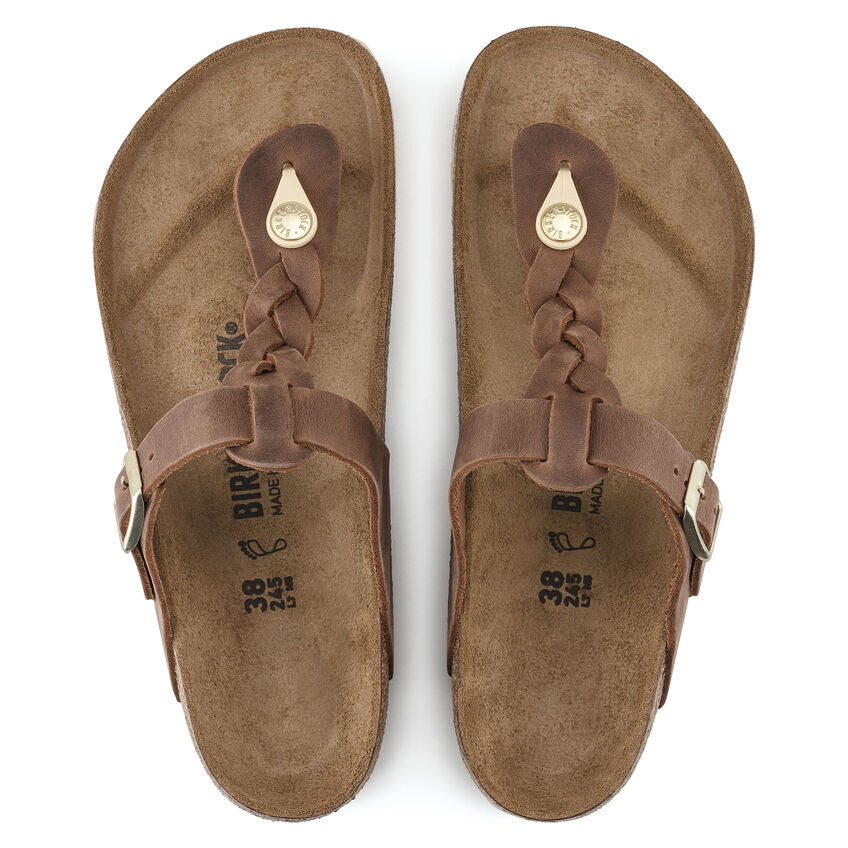1021355 Gizeh Braided Oiled Leather Cognac