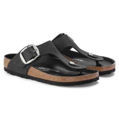 1023334 Birki Gizeh Big Buckle Oiled Leather Black