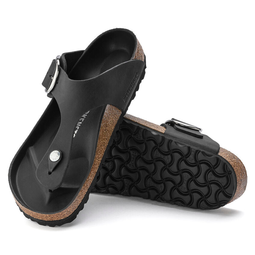 1023334 Birki Gizeh Big Buckle Oiled Leather Black