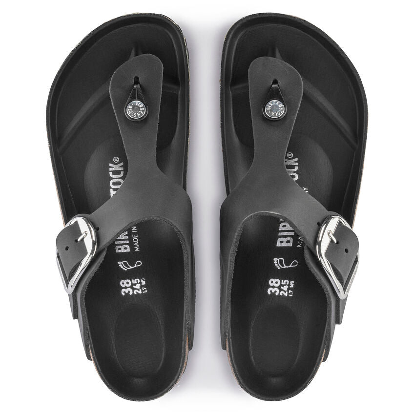 1023334 Birki Gizeh Big Buckle Oiled Leather Black