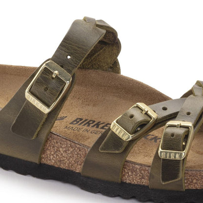 1023959 Birki Franca Braided Olive Green Leather