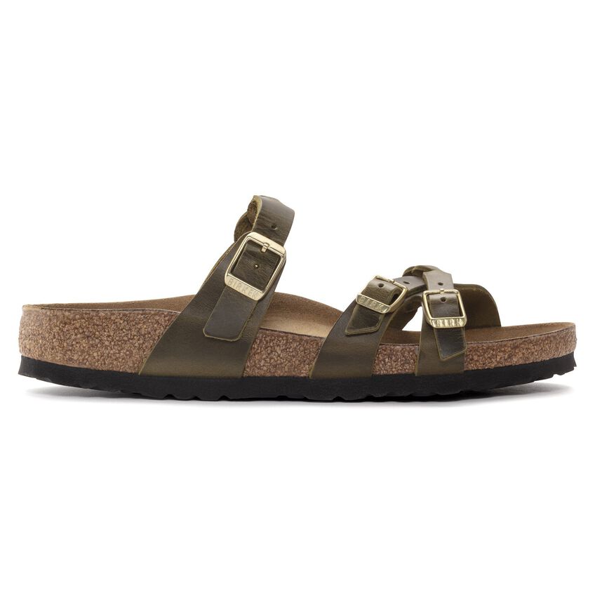 1023959 Birki Franca Braided Olive Green Leather