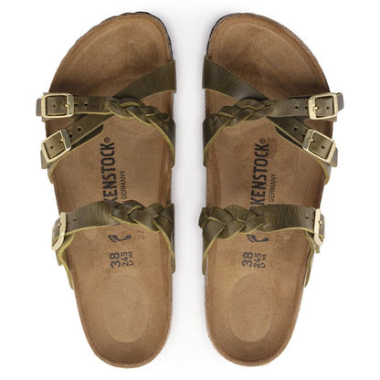 1023959 Birki Franca Braided Olive Green Leather