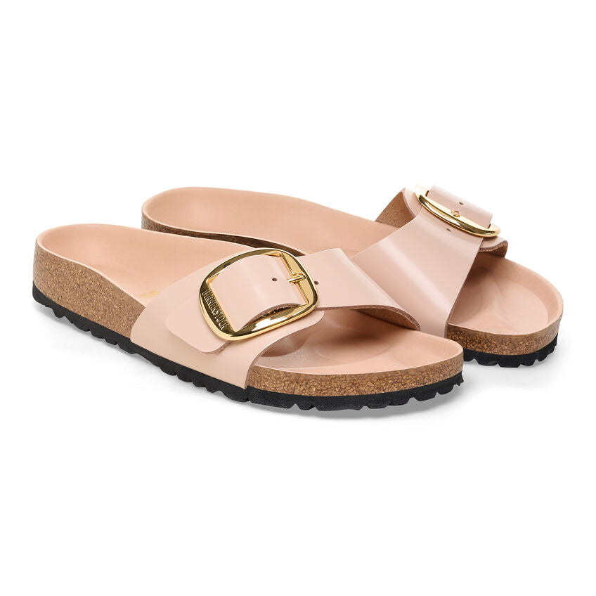 1026496 Birki Madrid Big Buckle High Shine New Beige