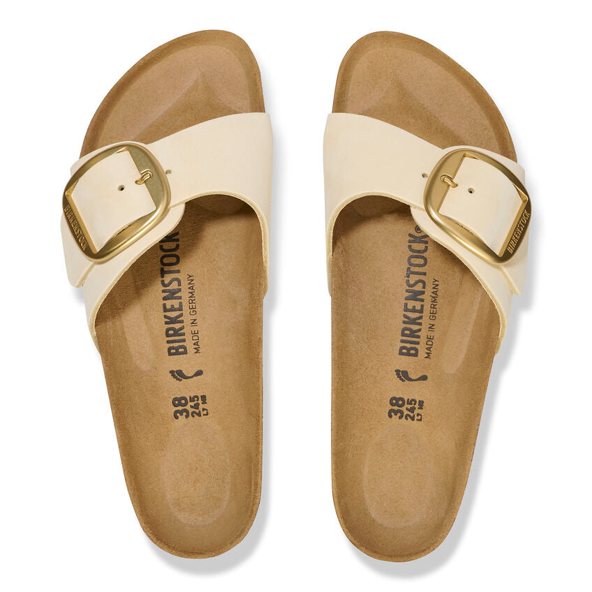 1026604 Birki Madrid Big Buckle Nubuck Leather Ecru