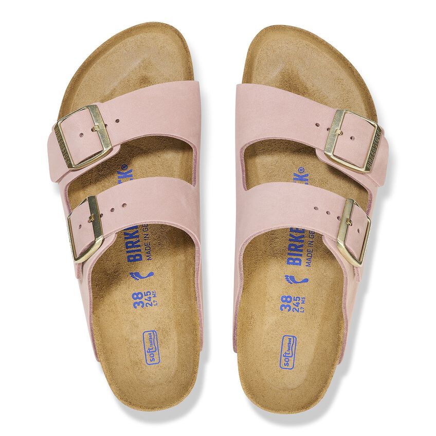 1027651 Birki Arizona Nubuck Leather Soft Pink Soft Footbed