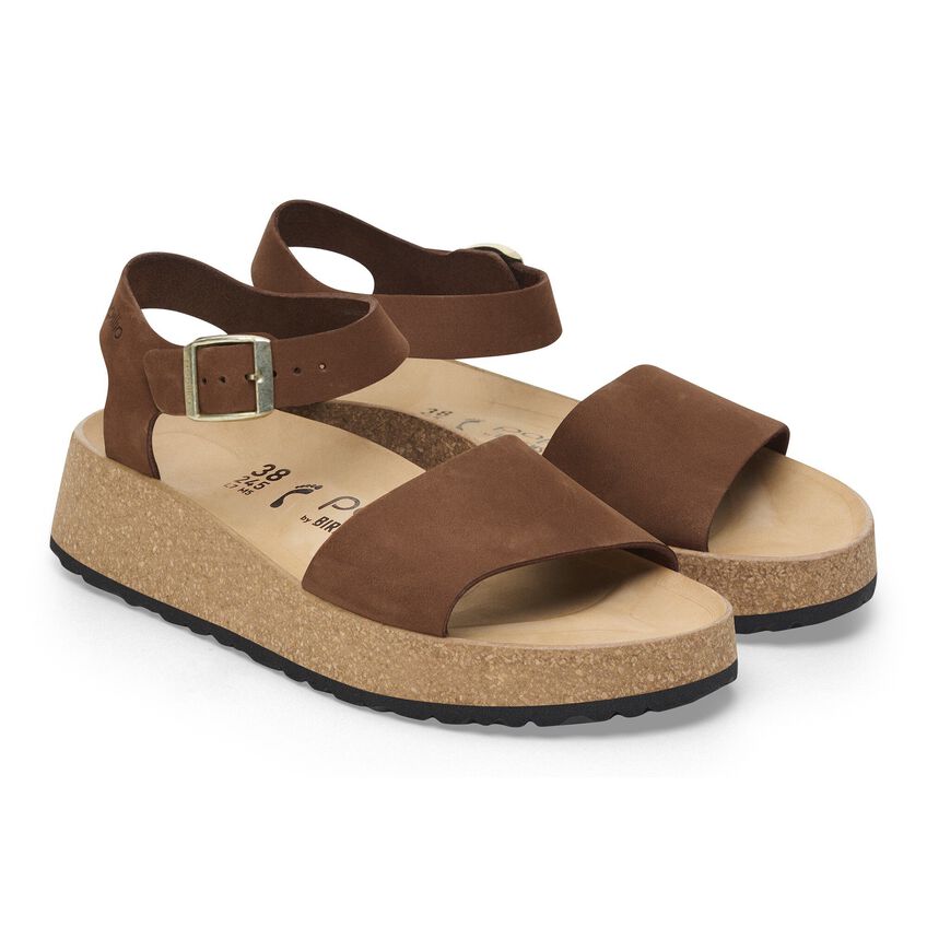 1028378 Glenda Nubuck Birki Leather Dark Tea