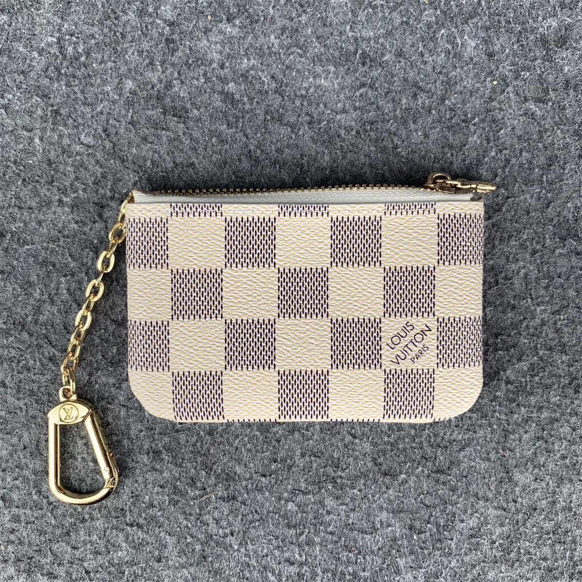 LV Key Pouch Damier Azur Coin Wallet