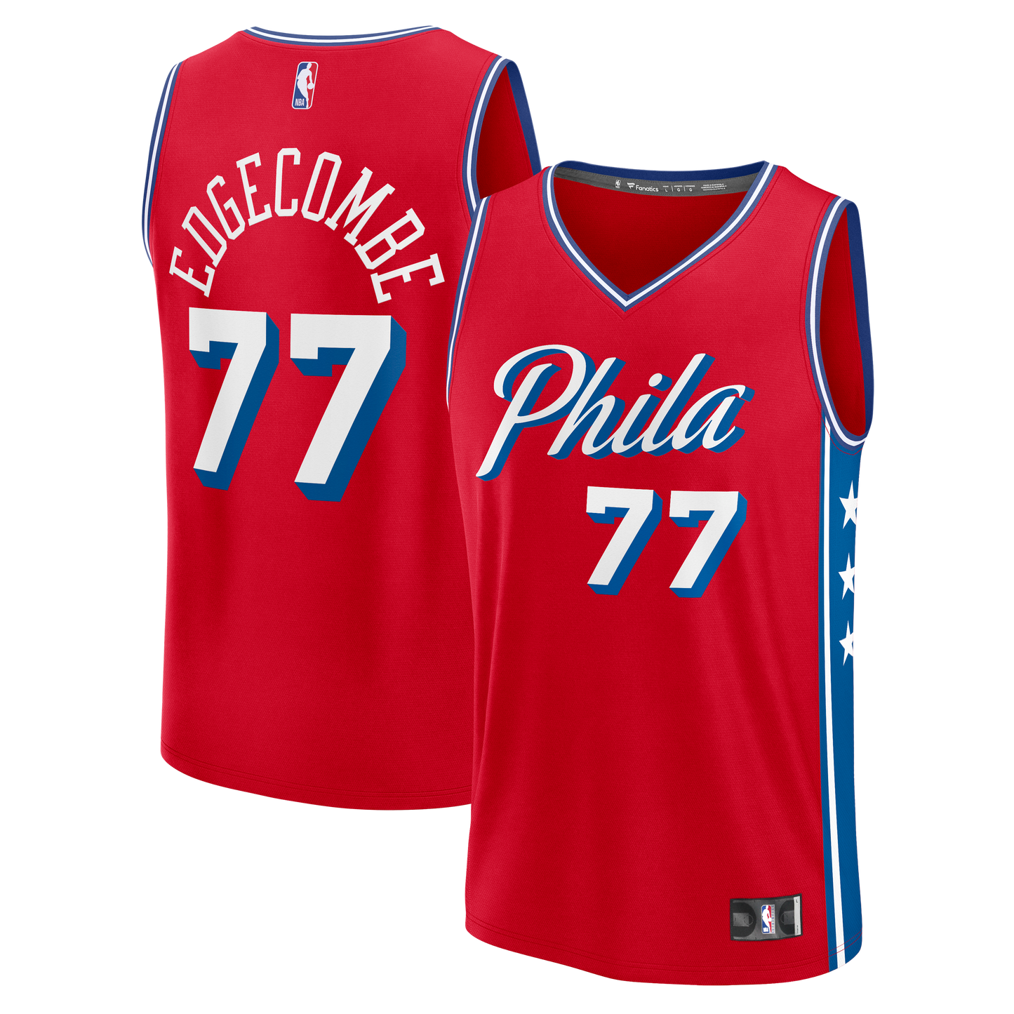 VJ Edgecombe Philadelphia 76ers Fanatics Fast Break Replica Player Jersey - Statement Edition - Red