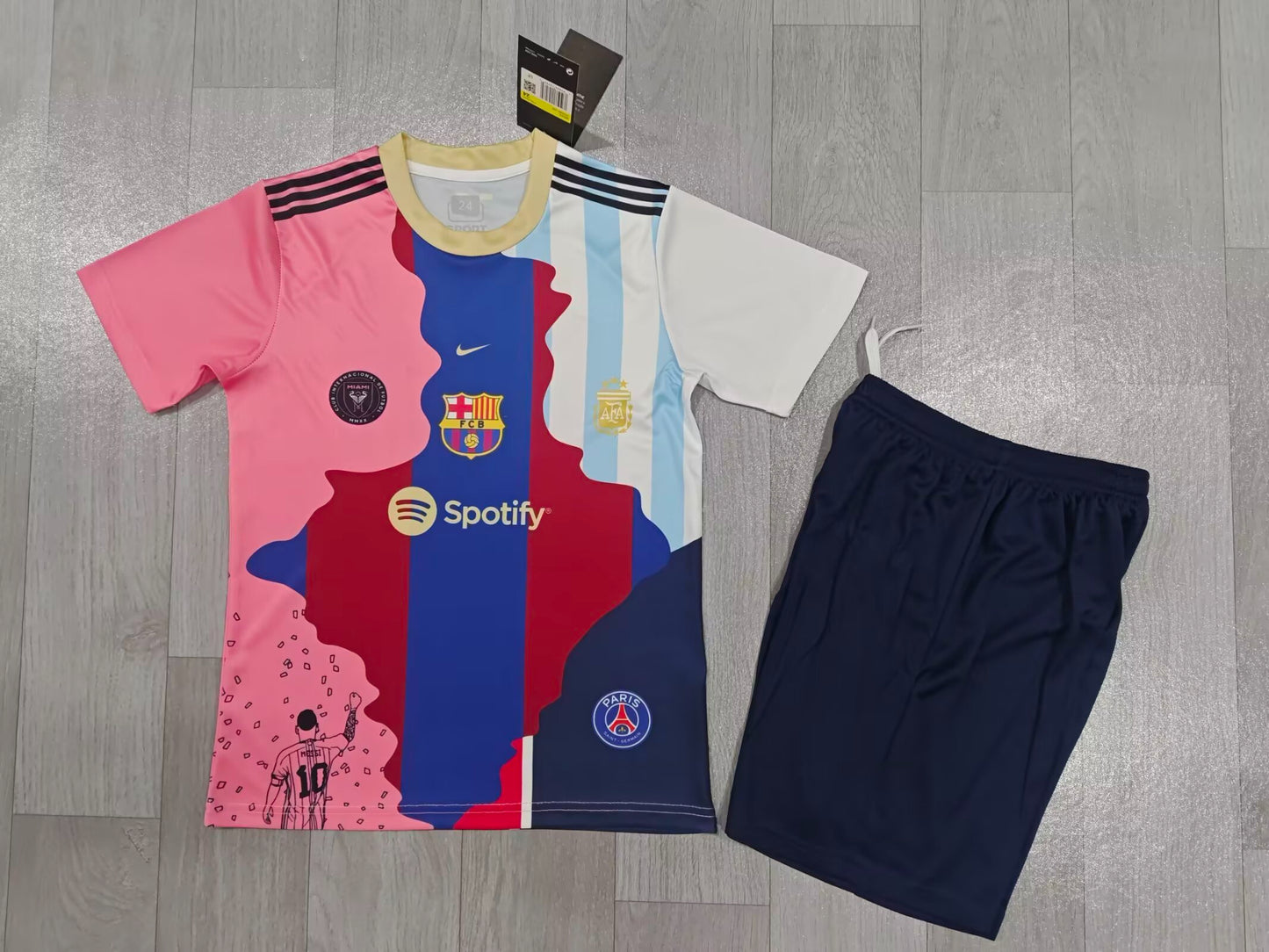 KIDS Lionel Messi Career Tribute Kit (Jersey & Shorts Set)