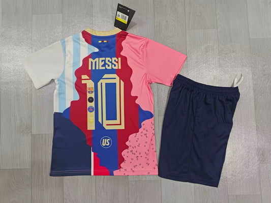 KIDS Lionel Messi Career Tribute Kit (Jersey & Shorts Set)