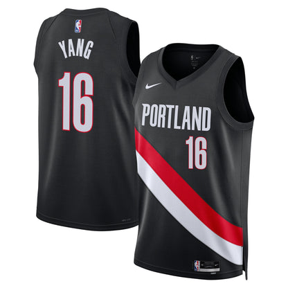 Yang Hansen Portland Trail Blazers Nike Unisex Swingman Jersey - Icon Edition - Black