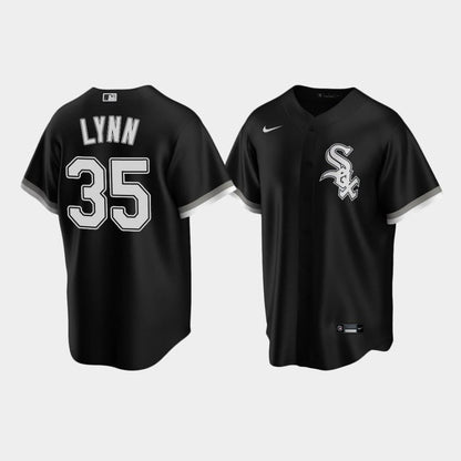 Men's Chicago White Sox 35 Lance Lynn Black Trade Alternate Jersey Jersey
