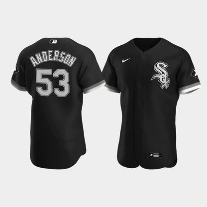 Men's Chicago White Sox 53 Drew Anderson Black Alternate Jersey Jersey