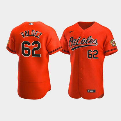 Cesar Valdez 62 Baltimore Orioles Orange Alternate Jersey Jersey