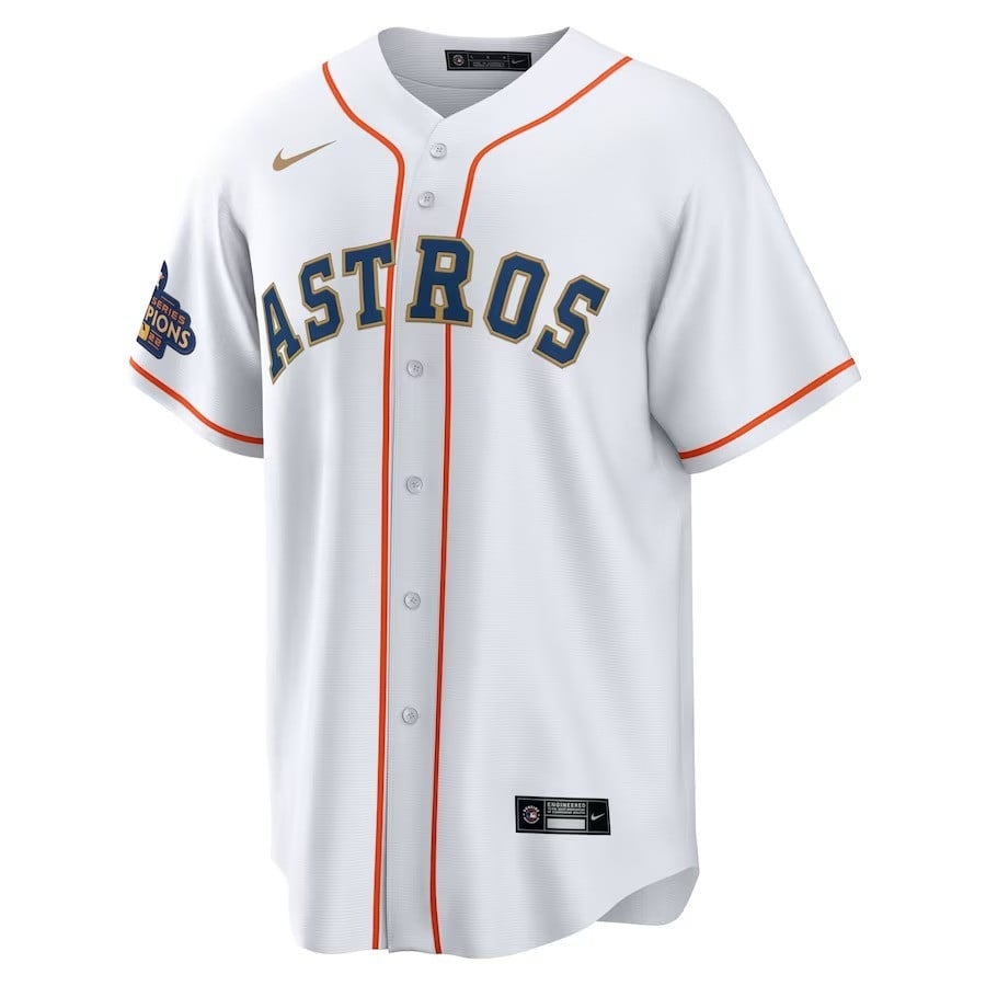 Cristian Javier 53 Houston Astros 2023 Gold Collection Men Jersey - White/Gold