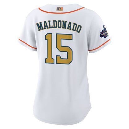 Martin Maldonado 15 Houston Astros 2023 Women Jersey - White/Gold