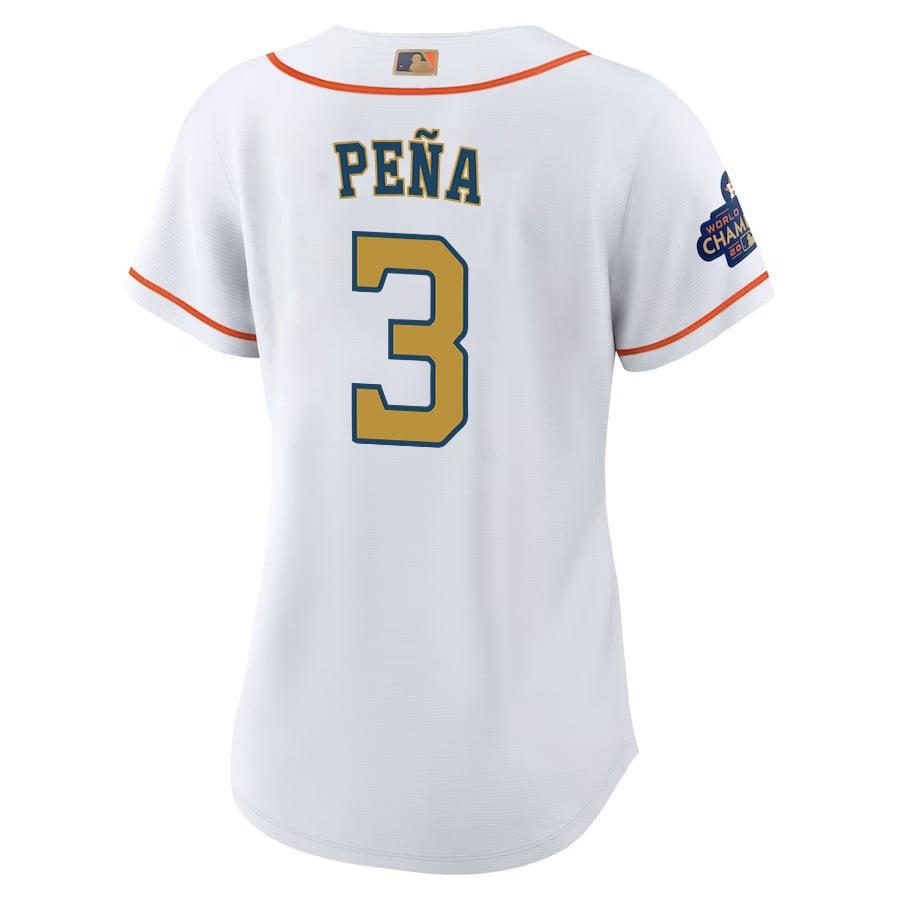Jeremy Peña 3 Houston Astros 2023 Women Jersey - White/Gold