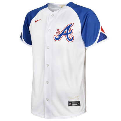 Ozzie Albies 1 Atlanta Braves 2023 City Connect Youth Jersey - White