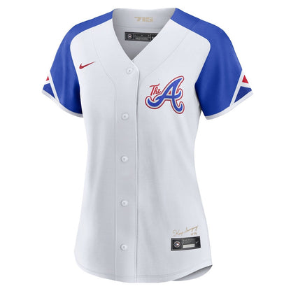 Ozzie Albies 1 Atlanta Braves 2023 City Connect Women Jersey - White