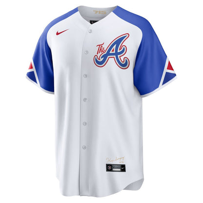 Ronald Acuña Jr. 13 Atlanta Braves 2023 City Connect Men Jersey - White