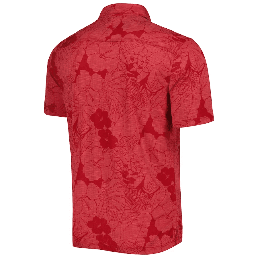 Tampa Bay Buccaneers Men Polo Shirt Floral Flowers Pattern Printed - Red