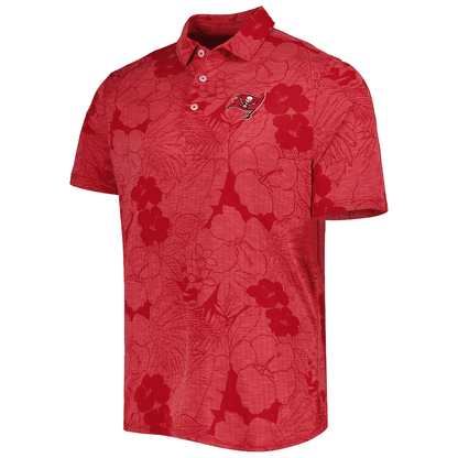 Tampa Bay Buccaneers Men Polo Shirt Floral Flowers Pattern Printed - Red