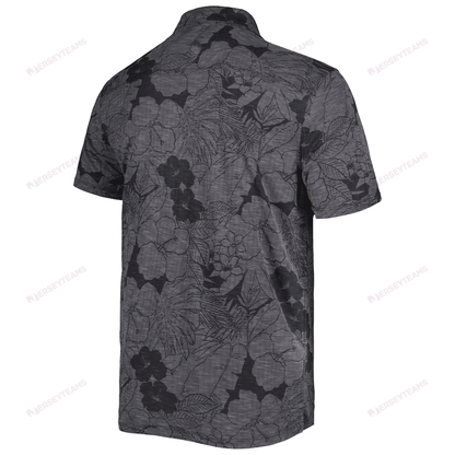 Philadelphia Eagles Men Polo Shirt Floral Flowers Pattern Printed - Black