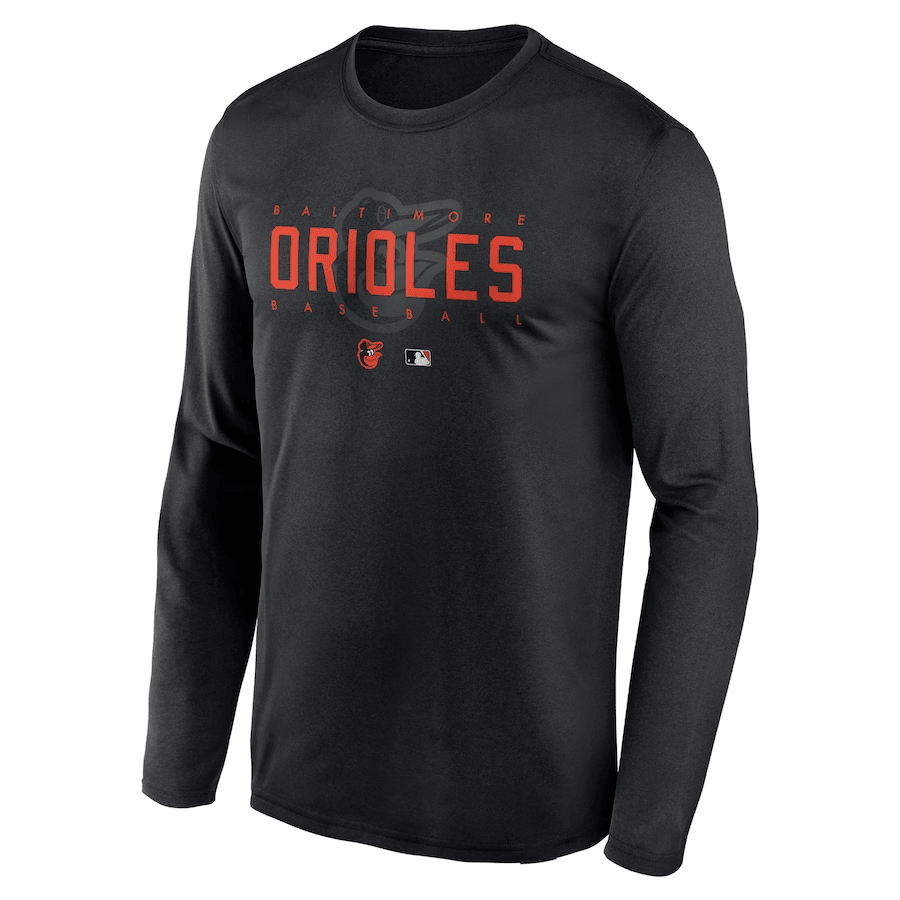 Baltimore Orioles Team Logo Legend Performance Long Sleeve T-Shirt - Black