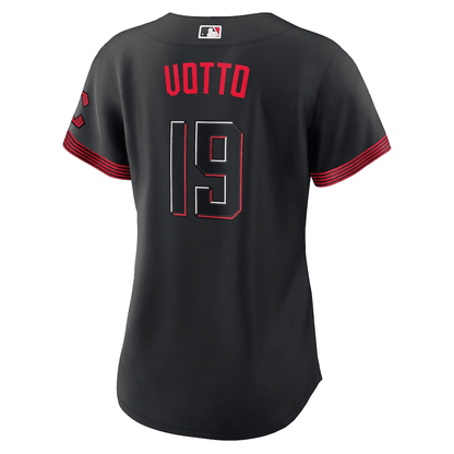 Joey Votto 19 Cincinnati Reds Women 2023 City Connect Jersey - Black