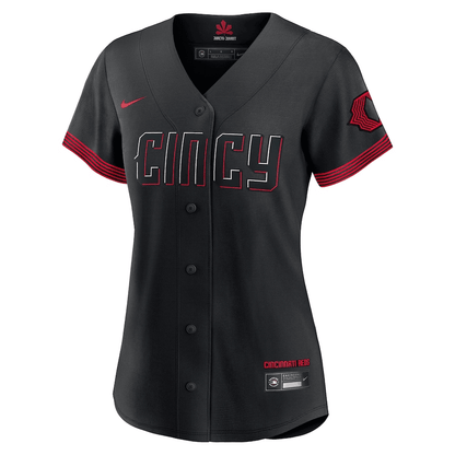Barry Larkin 11 Cincinnati Reds Women 2023 City Connect Jersey - Black