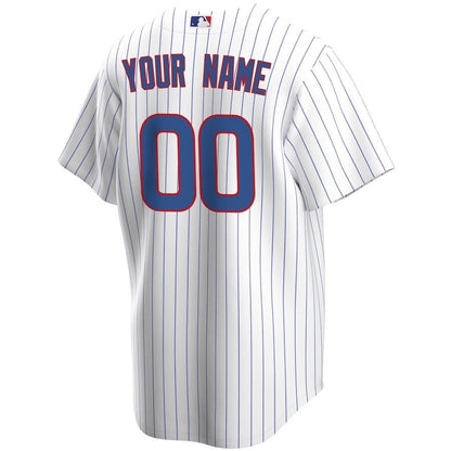 Chicago Cubs Home Custom Men Jersey - White