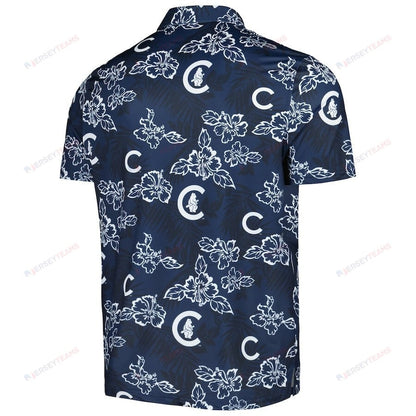 Chicago Cubs Reyn Spooner Cooperstown Collection Puamana Print Polo Shirt - Navy