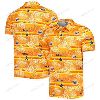 Houston Astros Reyn Spooner Cooperstown Collection Puamana Print Polo Shirt - Orange