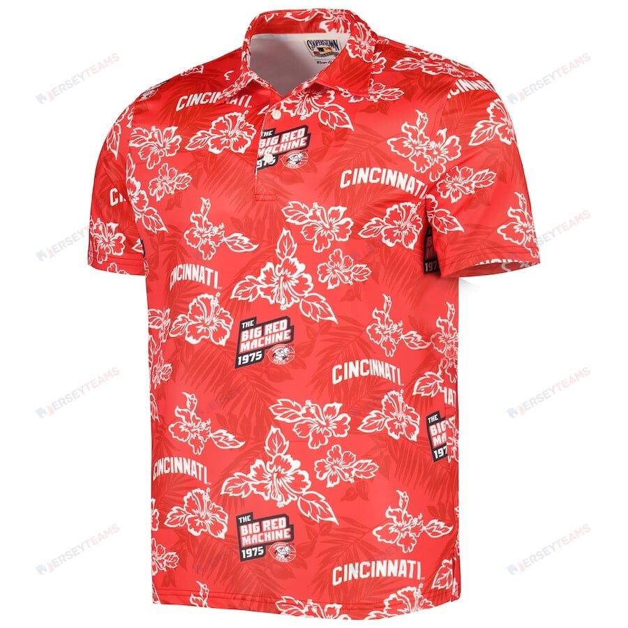 Cincinnati Reds Reyn Spooner Cooperstown Collection Puamana Print Polo - Red