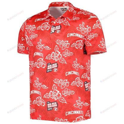 Cincinnati Reds Reyn Spooner Cooperstown Collection Puamana Print Polo - Red