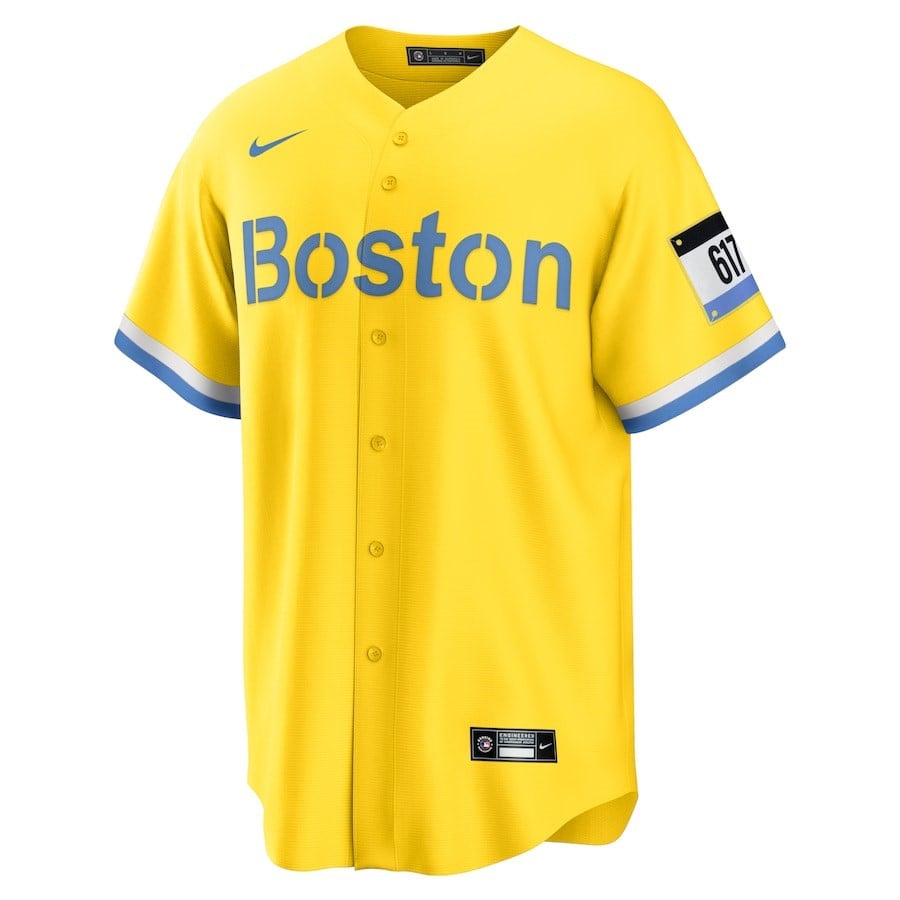 Rafael Devers 11 Boston Red Sox City Connect Player Jersey - Gold/Light Blue