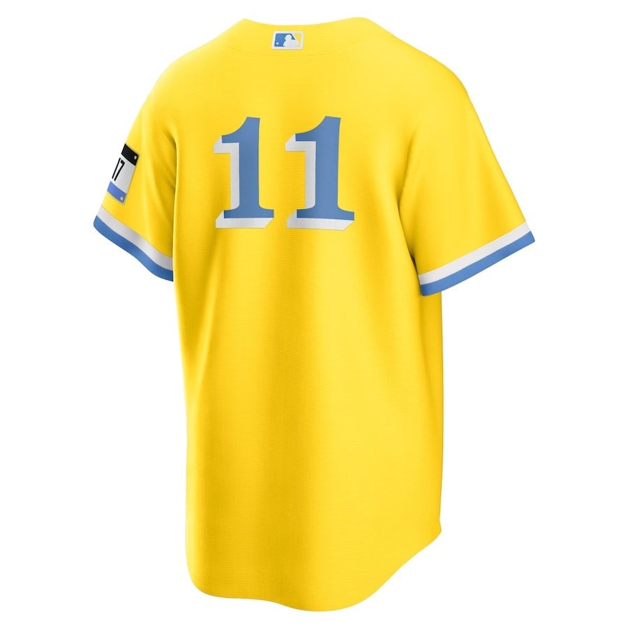 Rafael Devers 11 Boston Red Sox City Connect Player Jersey - Gold/Light Blue