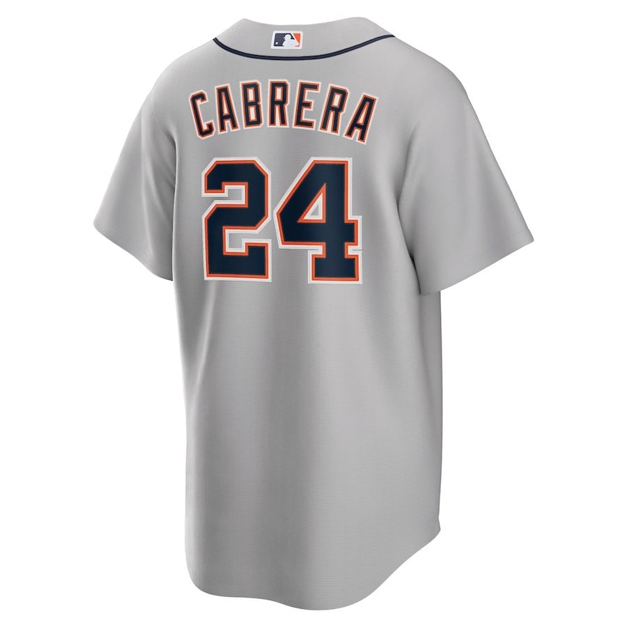 Miguel Cabrera 24 Detroit Tigers Road Player Name Jersey - Gray