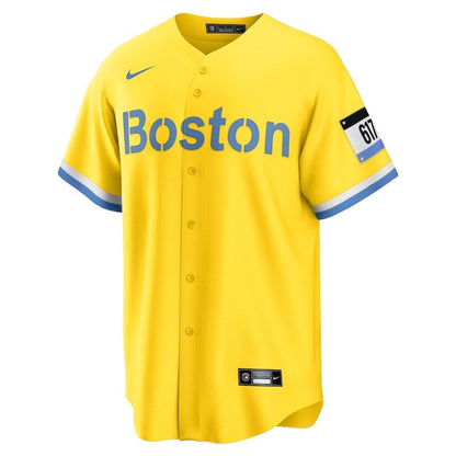 Boston Red Sox City Connect Men Jersey - Gold/Light Blue