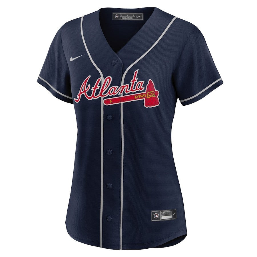 Max Fried 54 Atlanta Braves Women's Alternate Player Jersey - Navy