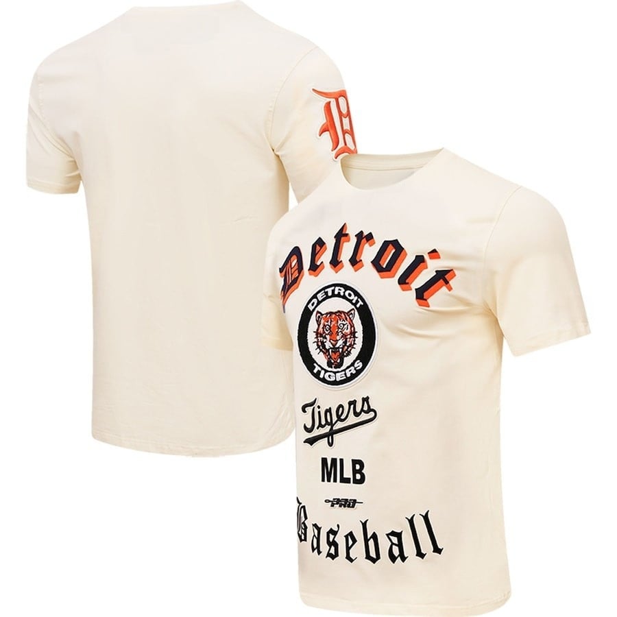 Detroit Tigers Pro Basketball T-Shirt - Cream