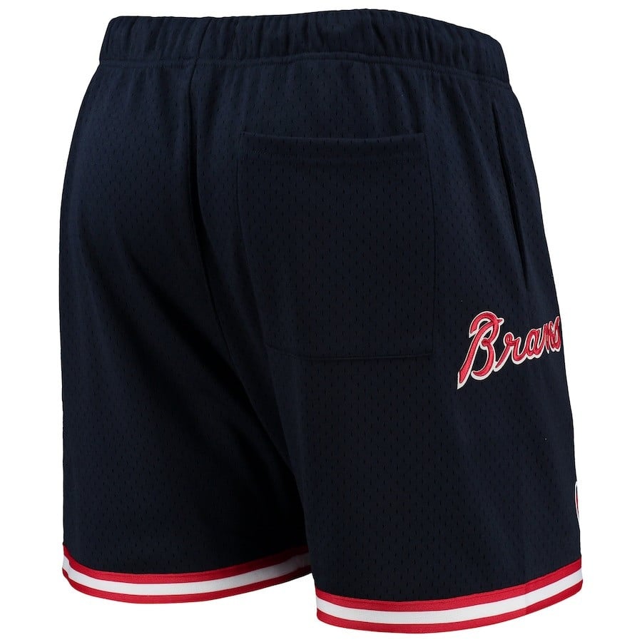 Atlanta Braves Team Logo Mesh Shorts - Navy, Men