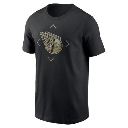 Cleveland Guardians Camo Logo T-Shirt - Black