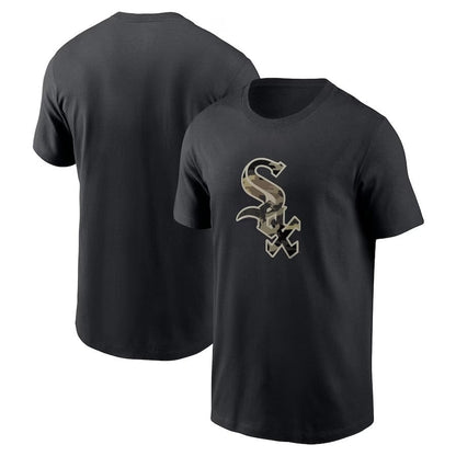 Chicago White Sox Team Camo Logo T-Shirt - Black