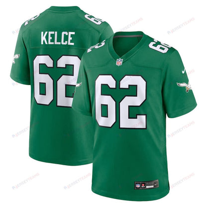 Jason Kelce 62 Philadelphia Eagles Alternate Game YOUTH Jersey - Kelly Green